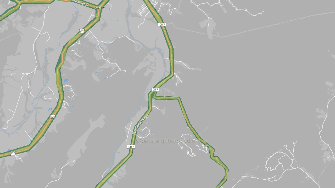 Tannery, WV Map of Noise Levels in Tannery