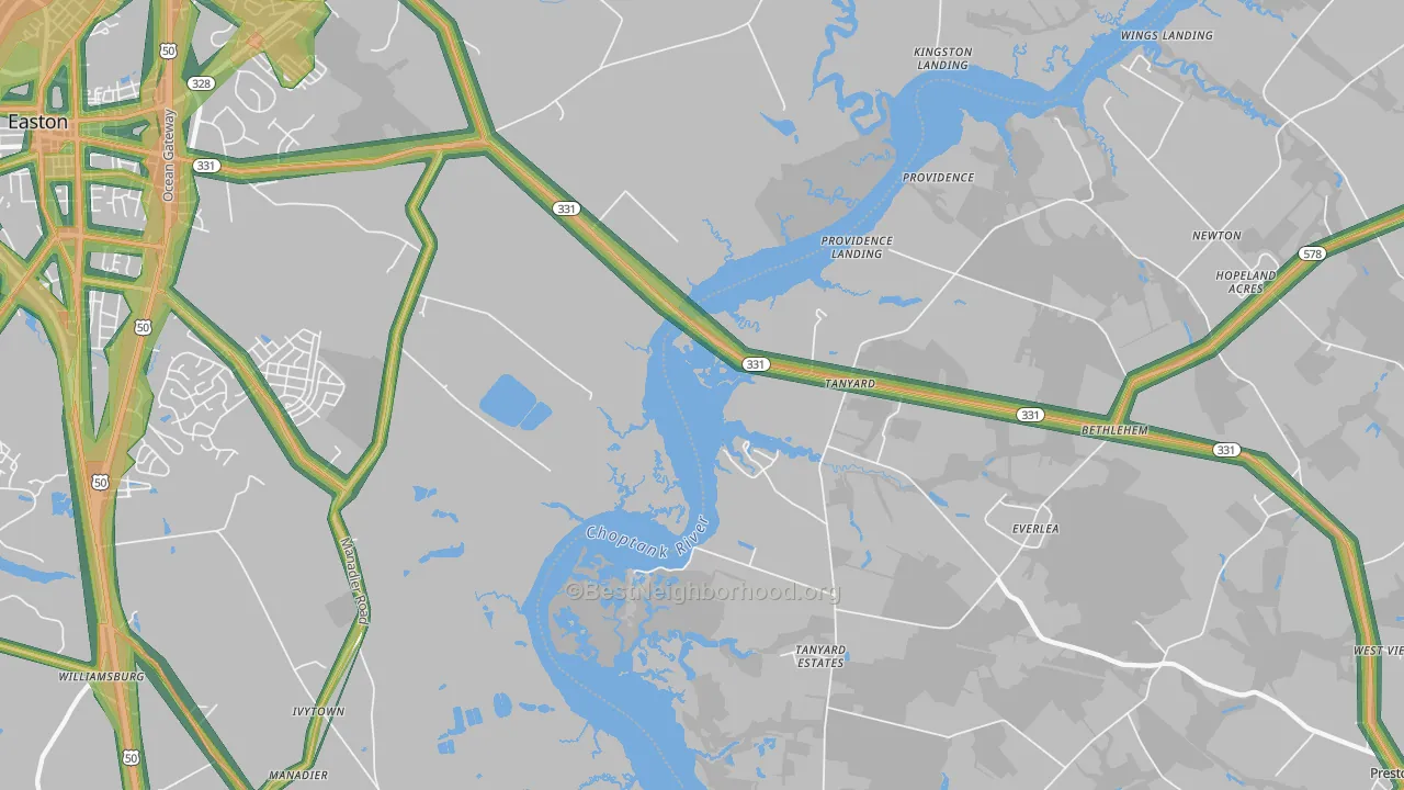 Tanyard, MD Map of Noise Levels in Tanyard
