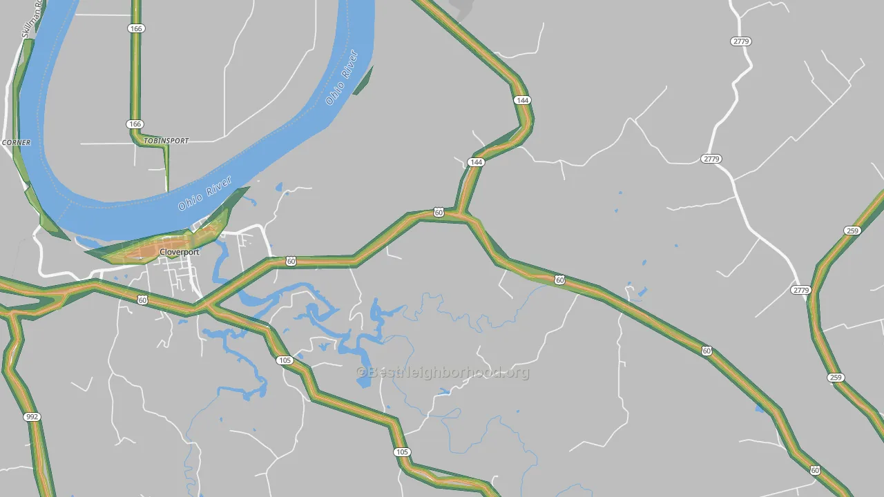 Tar Fork, KY Map of Noise Levels in Tar Fork