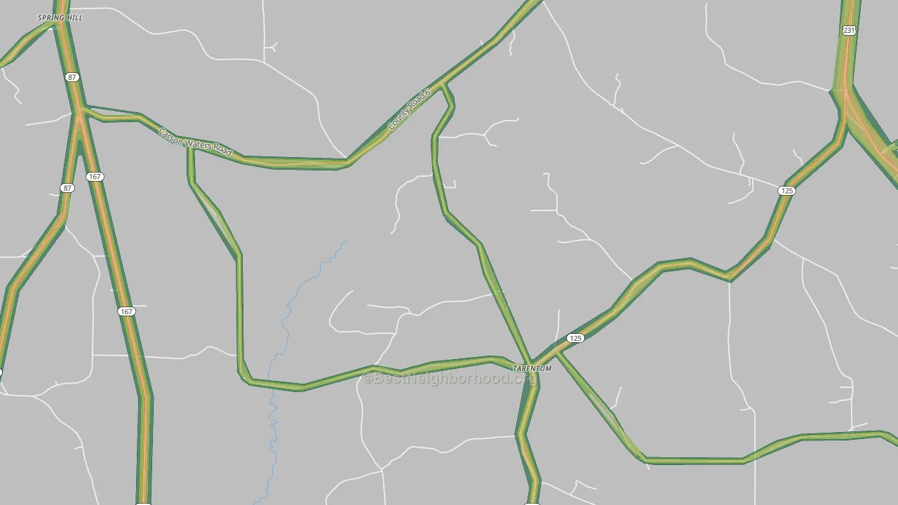 Tarentum, AL Map of Noise Levels in Tarentum