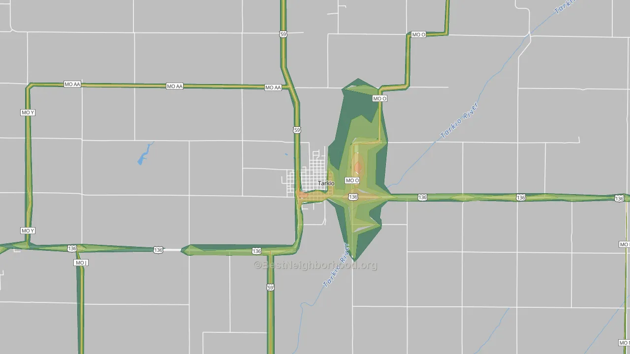 Tarkio, MO Map of Noise Levels in Tarkio
