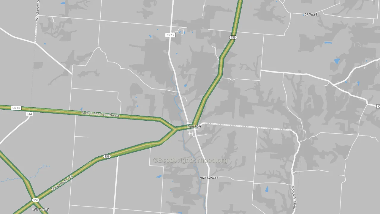 Tarlton, OH Map of Noise Levels in Tarlton