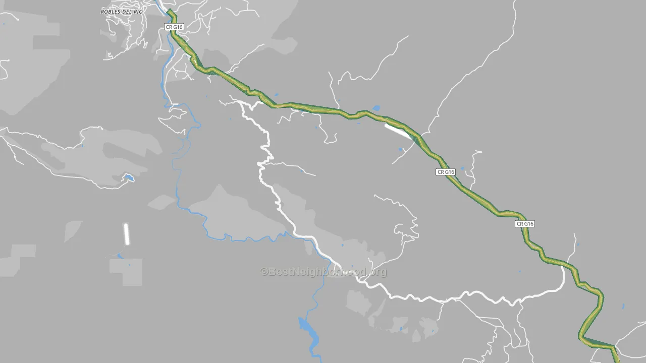 Tassajara Hot Springs, CA Map of Noise Levels in Tassajara Hot Springs
