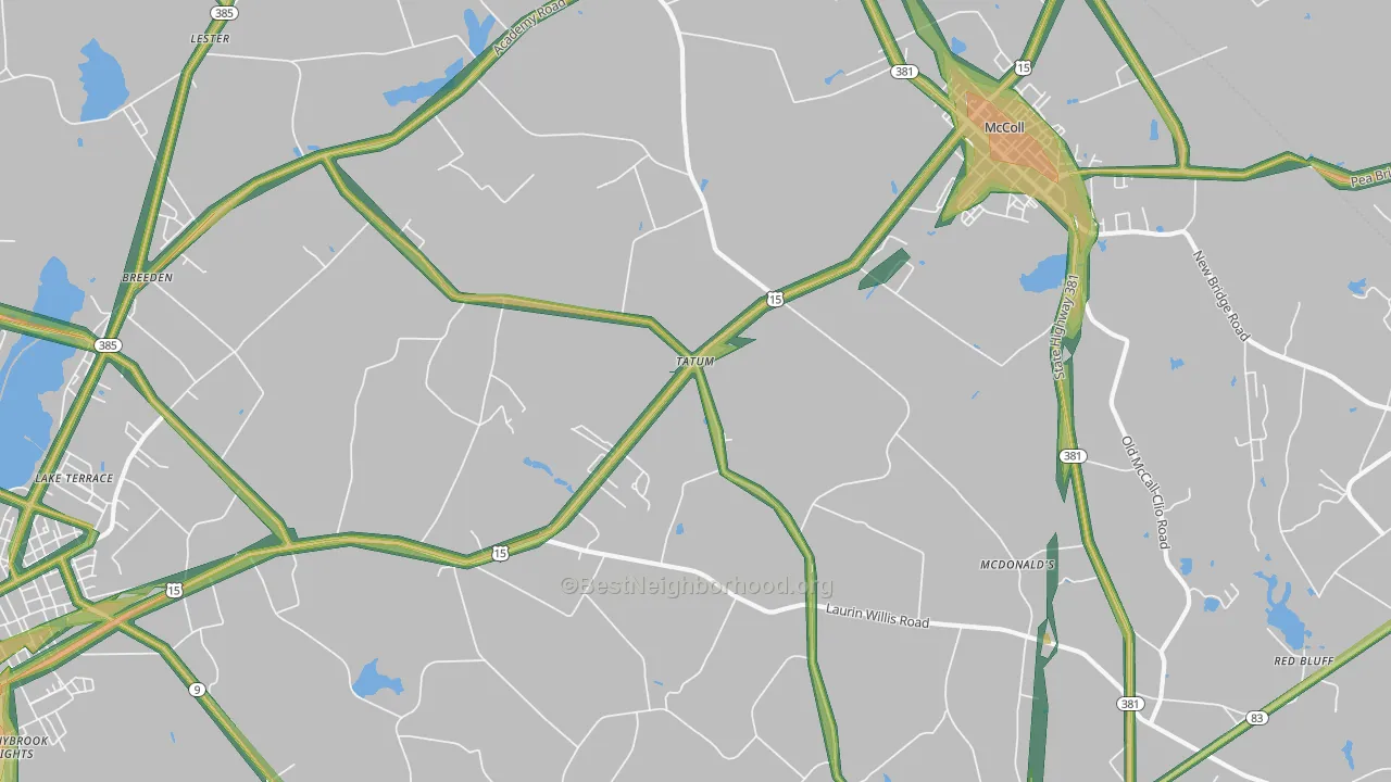 Tatum, SC Map of Noise Levels in Tatum
