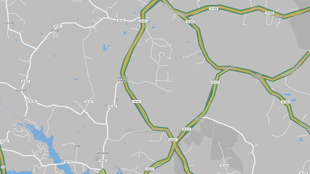 Tatum, VA Map of Noise Levels in Tatum