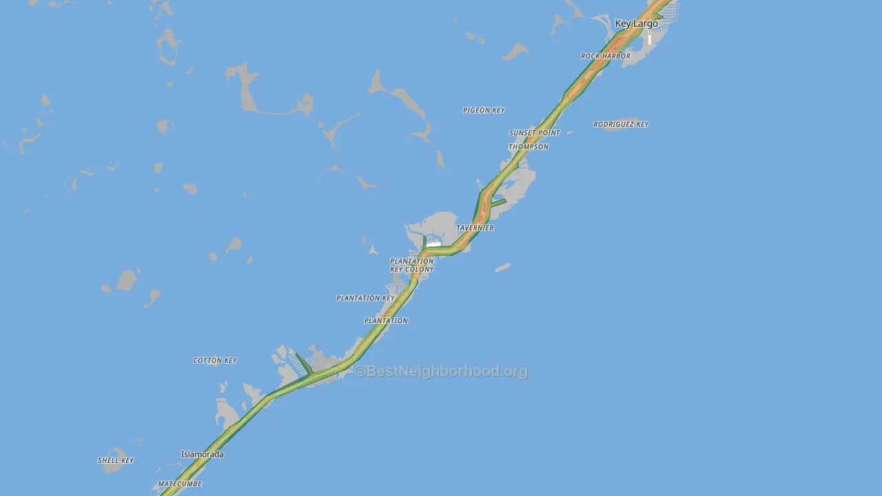 Tavernier, FL Map of Noise Levels in Tavernier