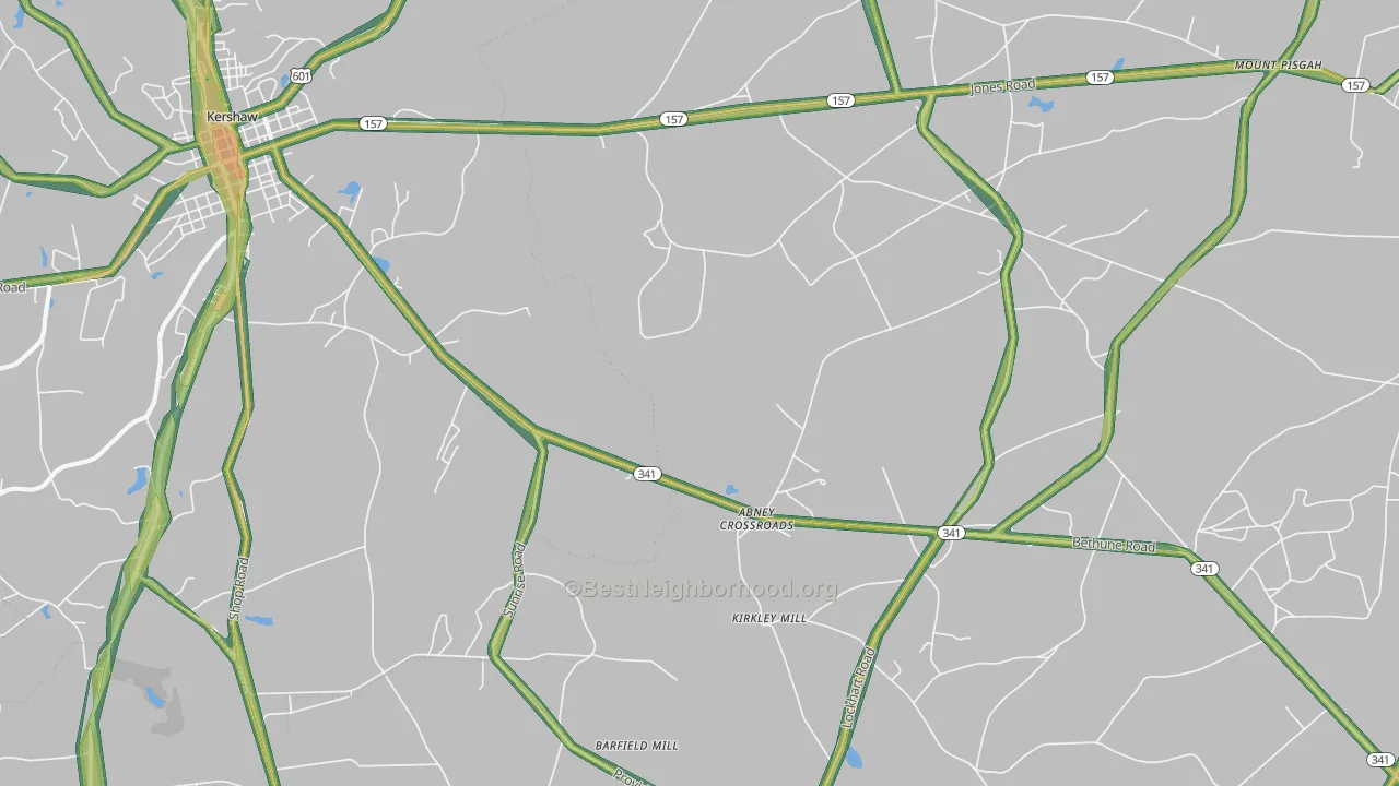 Taxahaw, SC Map of Noise Levels in Taxahaw