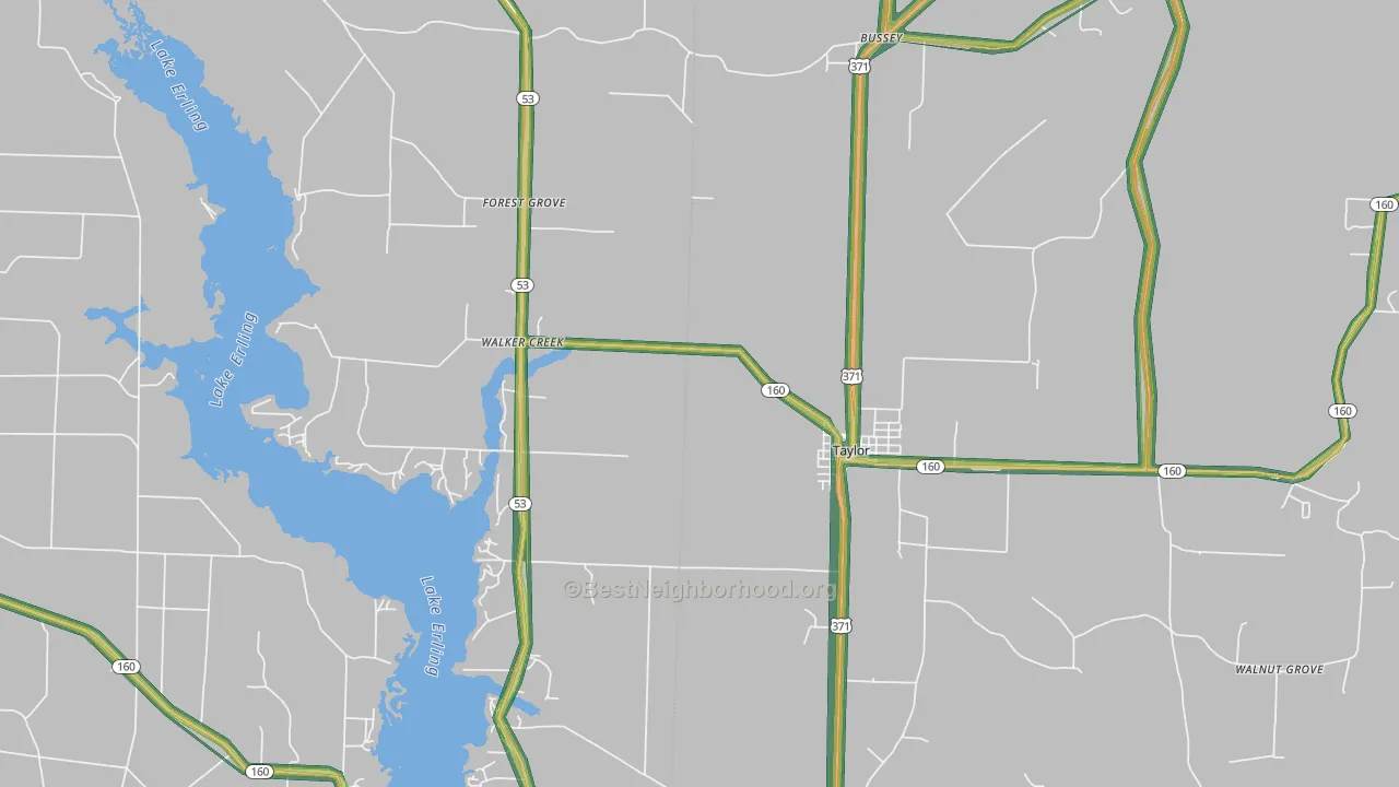 Taylor, AR Map of Noise Levels in Taylor