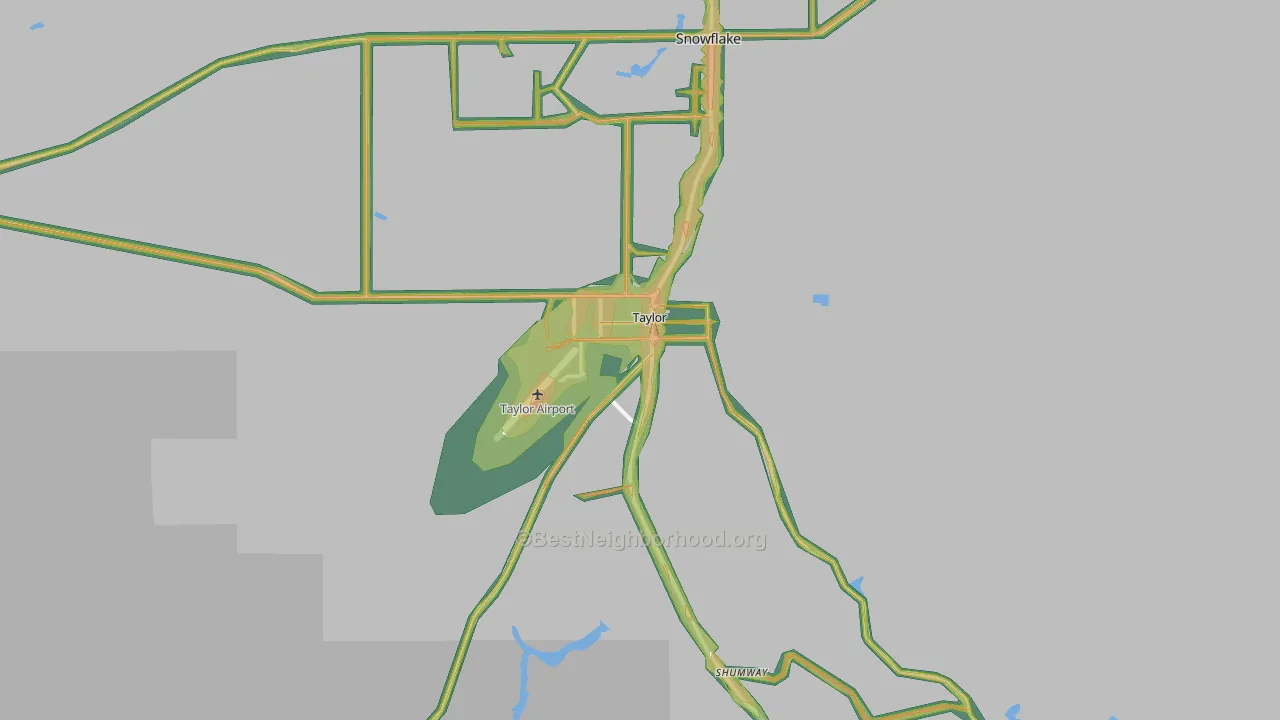 Taylor, AZ Map of Noise Levels in Taylor