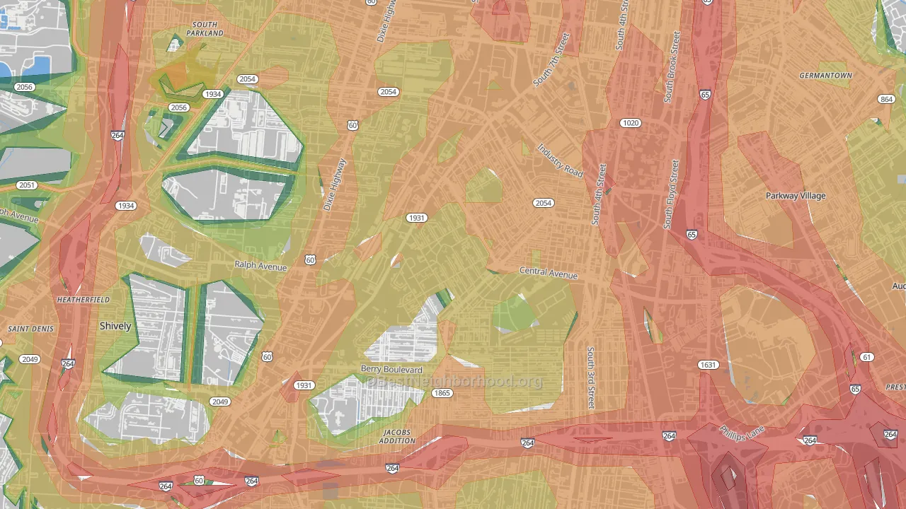Taylor Berry, Louisville, KY Map of Noise Levels in Taylor Berry
