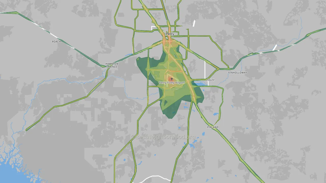 Taylor County, FL Map of Noise Levels in Taylor County