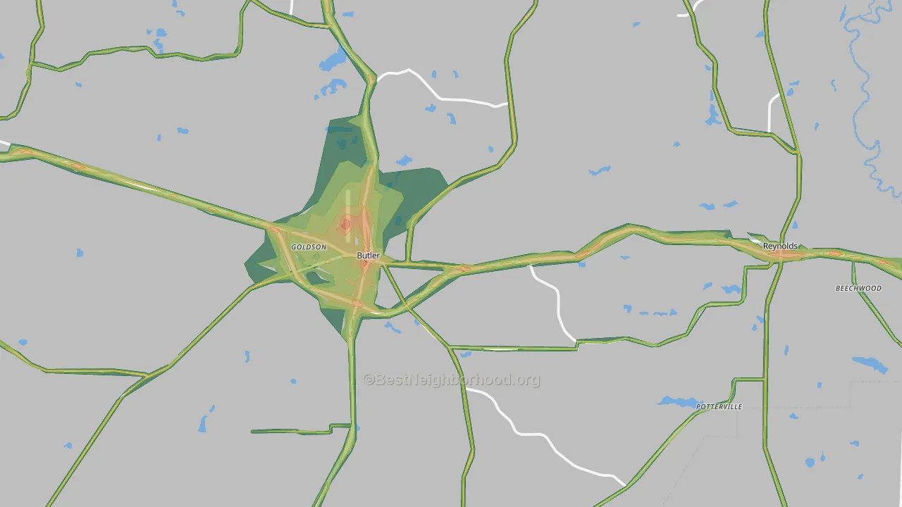 Taylor County, GA Map of Noise Levels in Taylor County
