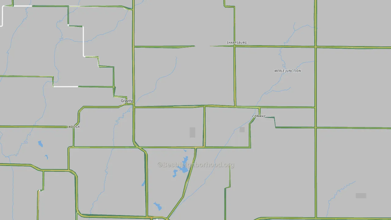 Taylor County, IA Map of Noise Levels in Taylor County