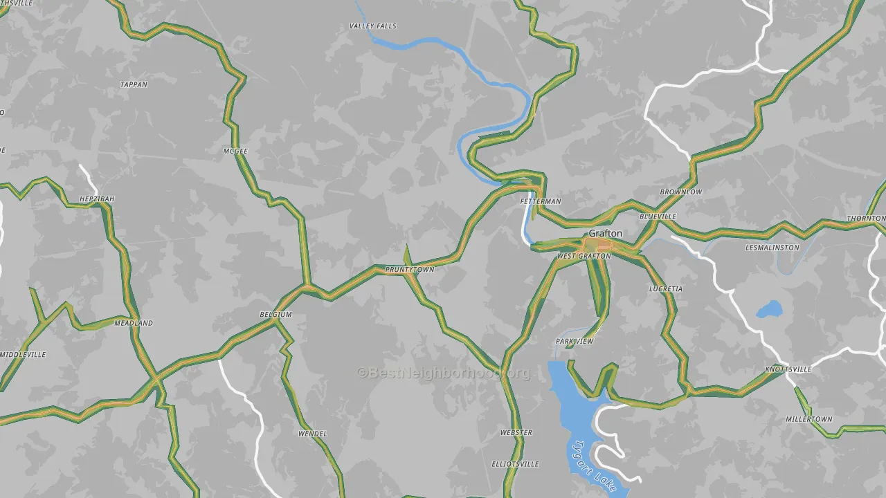 Taylor County, WV Map of Noise Levels in Taylor County
