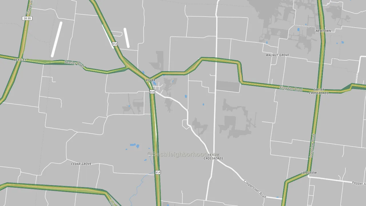 Taylor Crossroads, TN Map of Noise Levels in Taylor Crossroads
