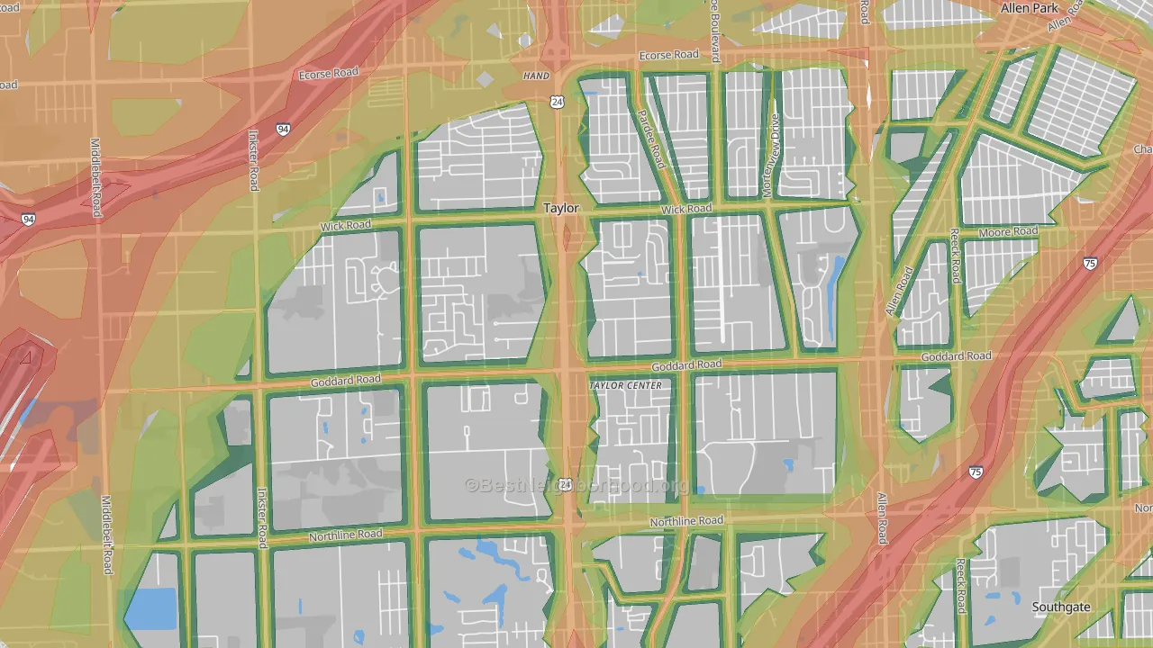Taylor, MI Map of Noise Levels in Taylor