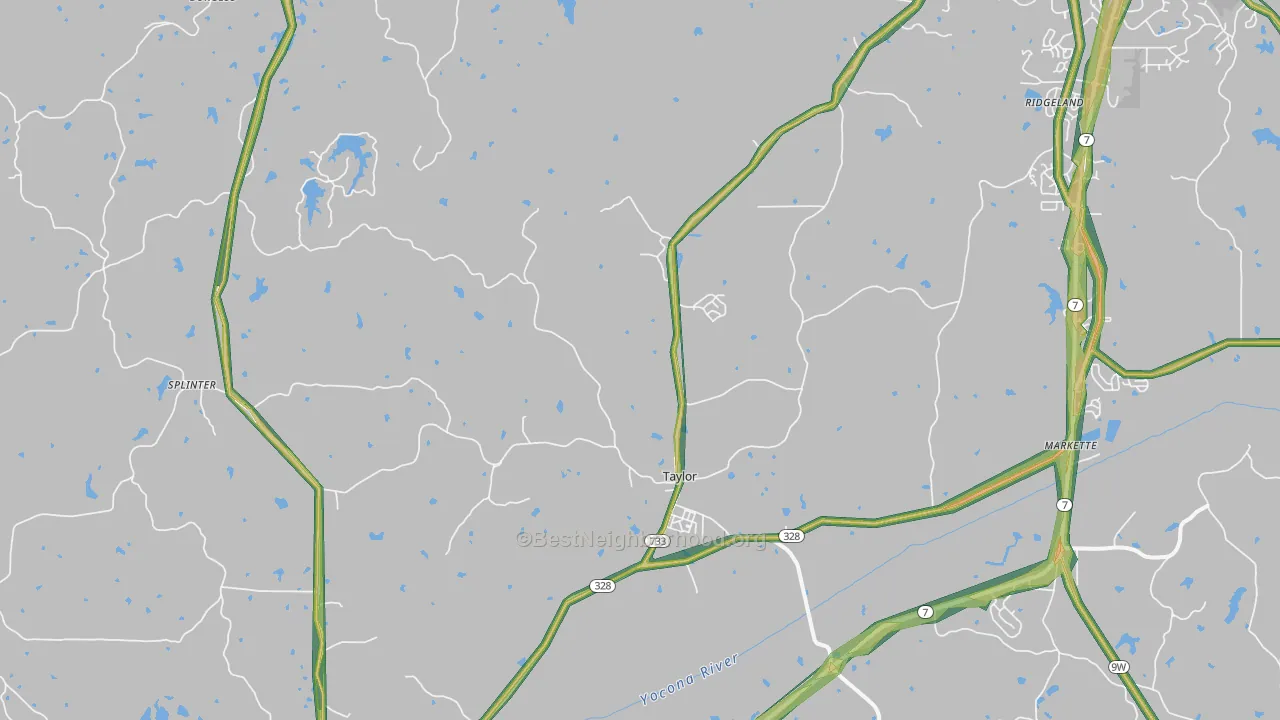 Taylor, MS Map of Noise Levels in Taylor