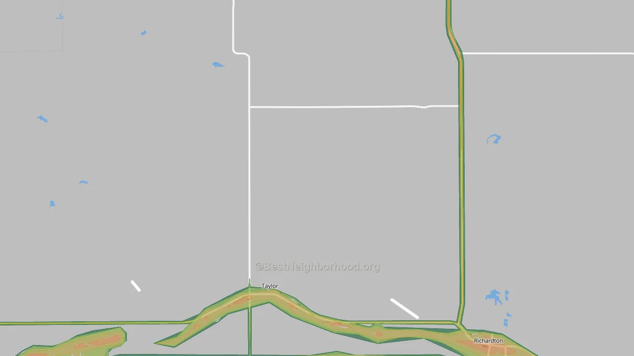 Taylor, ND Map of Noise Levels in Taylor