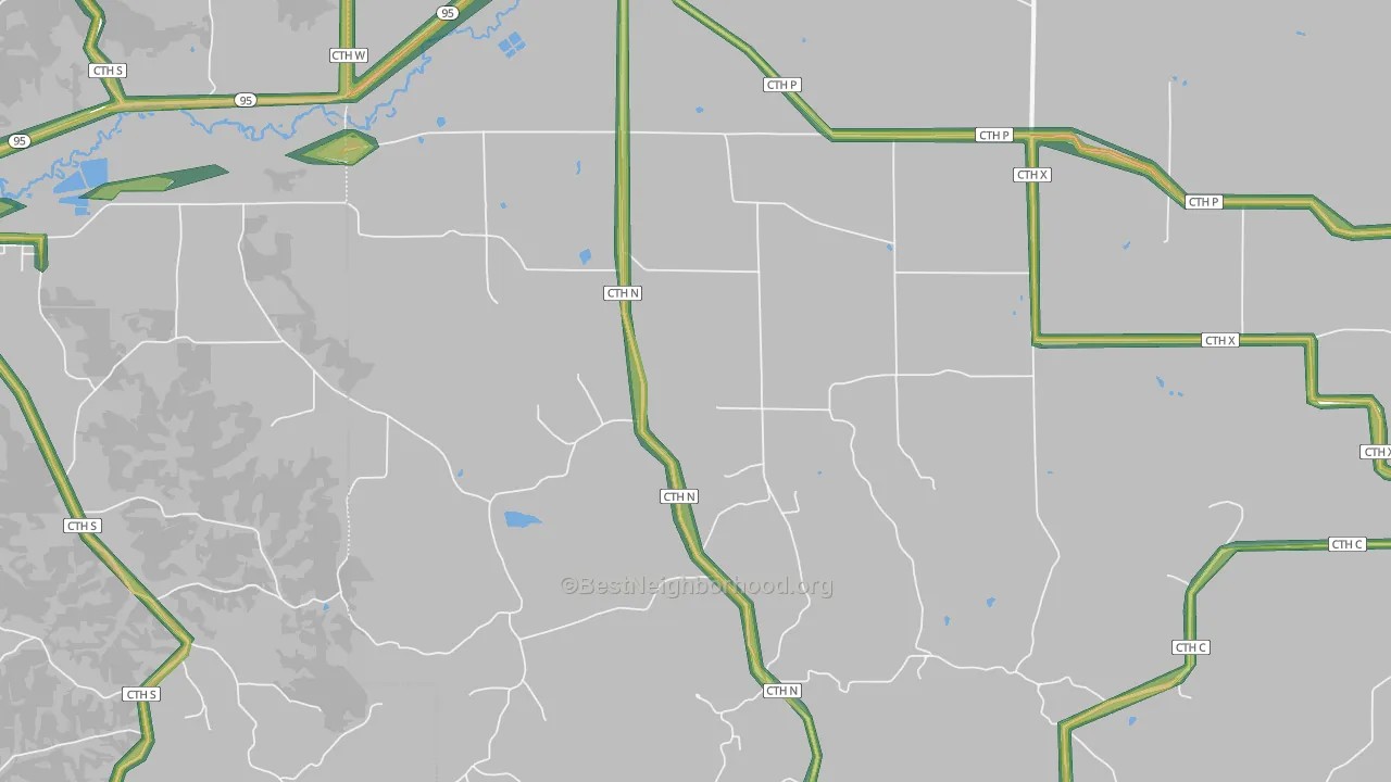 Taylor, WI Map of Noise Levels in Taylor