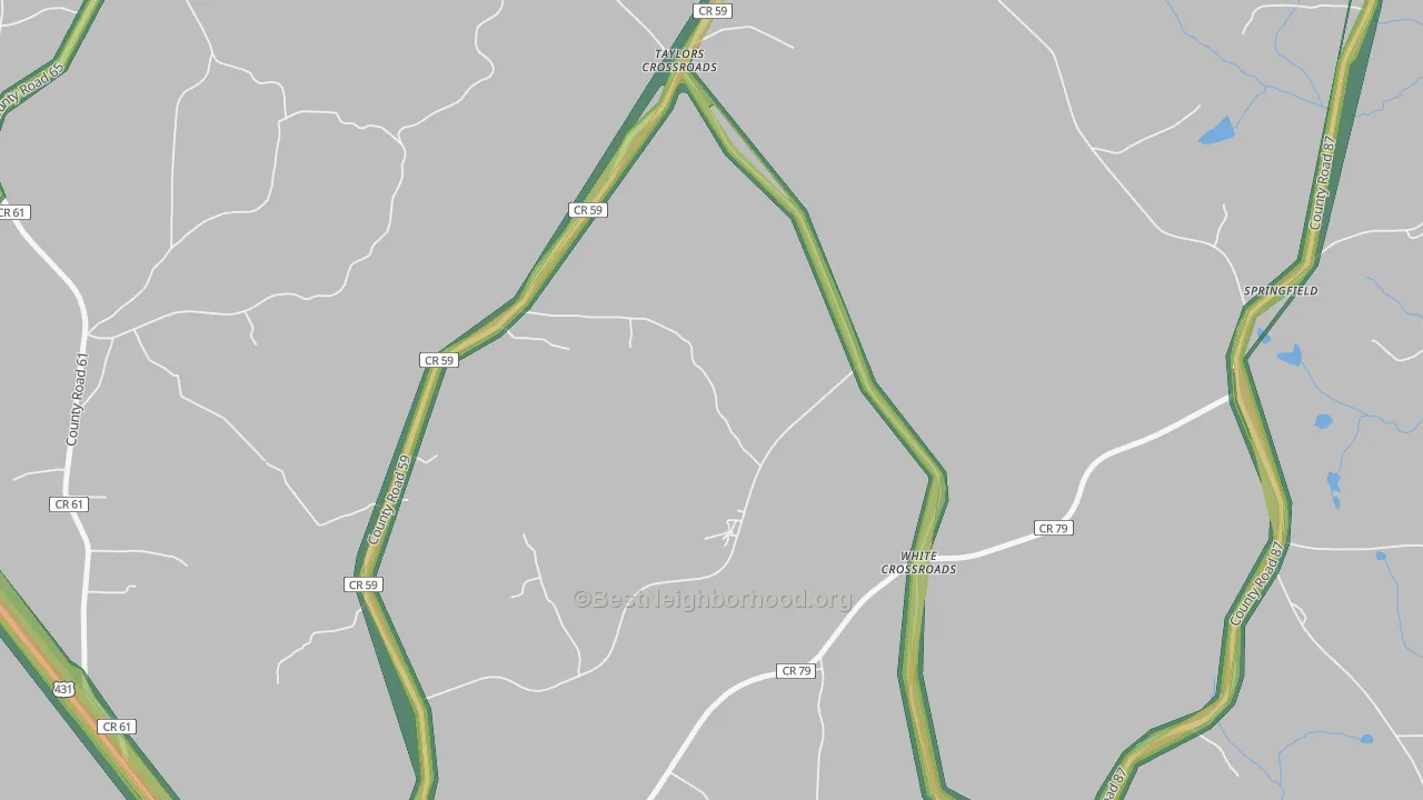 Taylors Crossroads, AL Map of Noise Levels in Taylors Crossroads