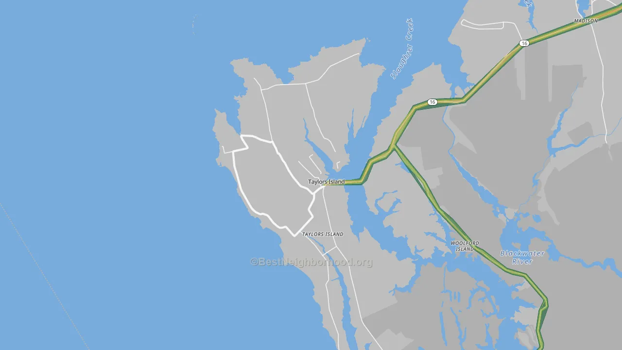 Taylors Island, MD Map of Noise Levels in Taylors Island