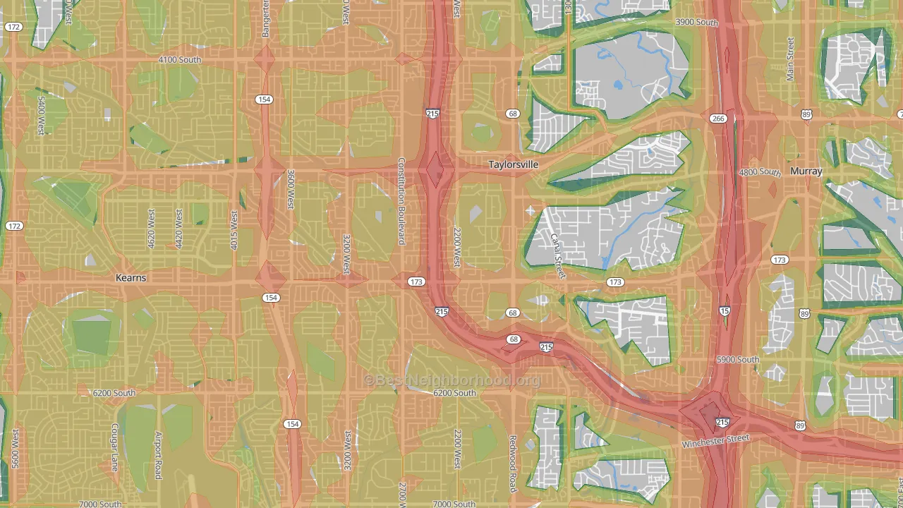 Taylorsville, UT Map of Noise Levels in Taylorsville