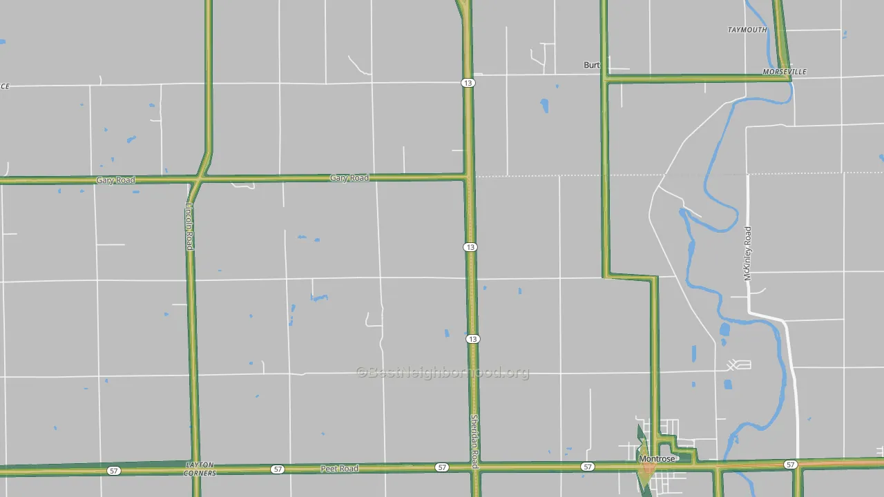 Taymouth, MI Map of Noise Levels in Taymouth