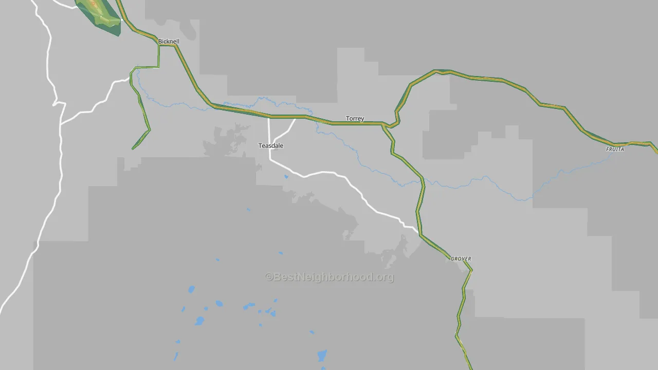 Teasdale, UT Map of Noise Levels in Teasdale