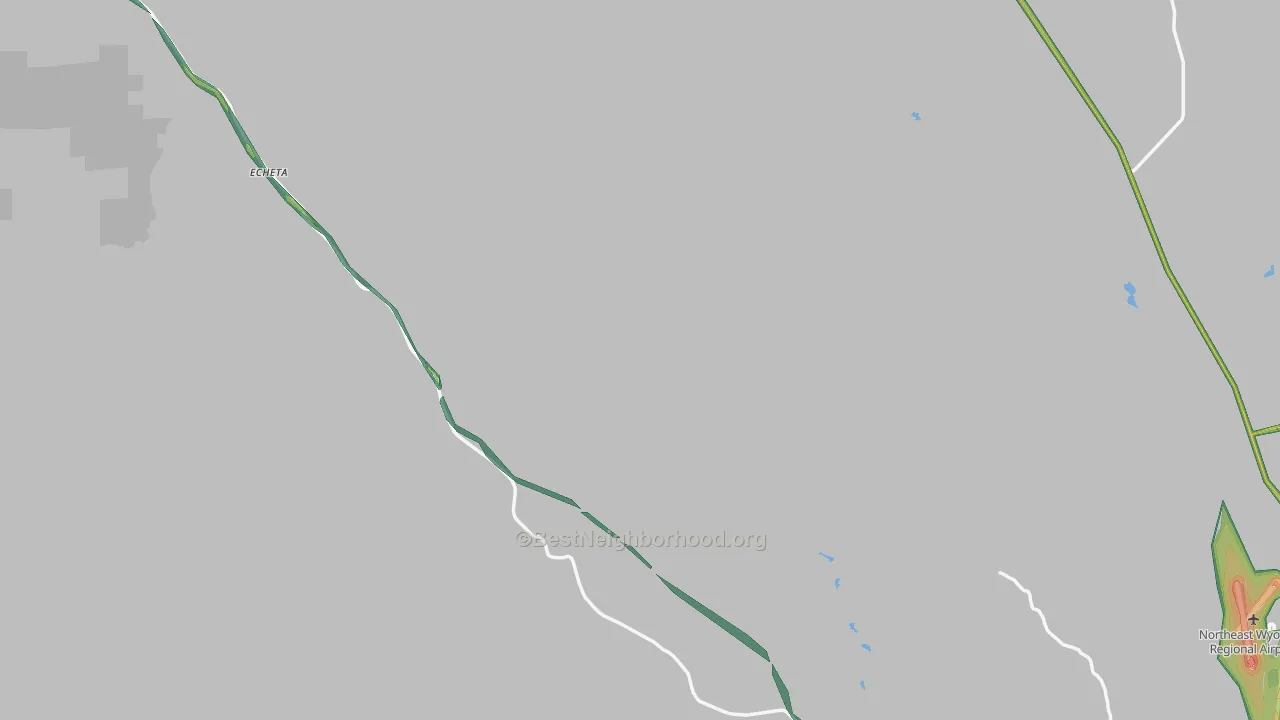 Teckla, WY Map of Noise Levels in Teckla