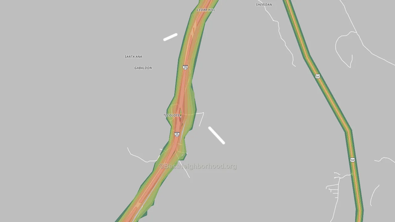 Tecolote, NM Map of Noise Levels in Tecolote