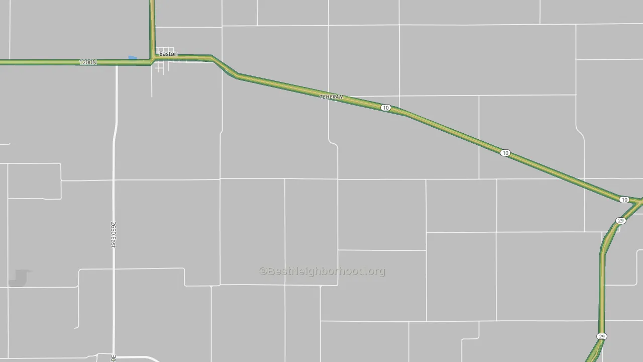 Teheran, IL Map of Noise Levels in Teheran