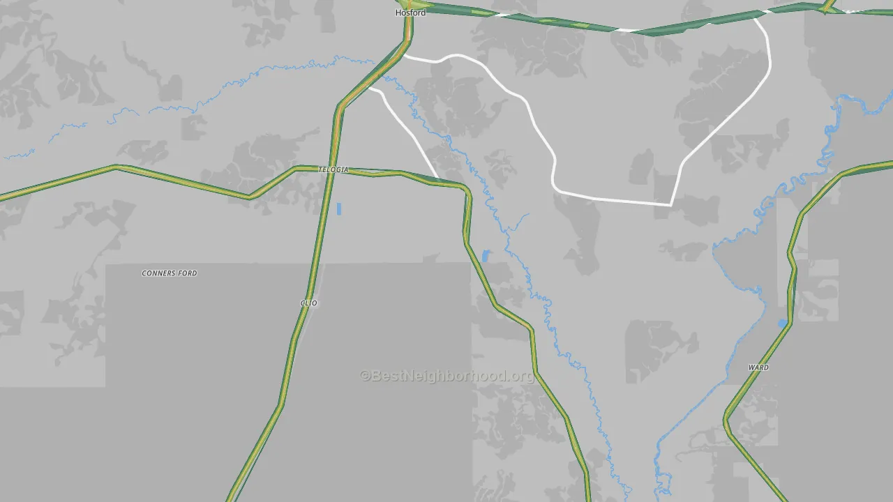 Telogia, FL Map of Noise Levels in Telogia