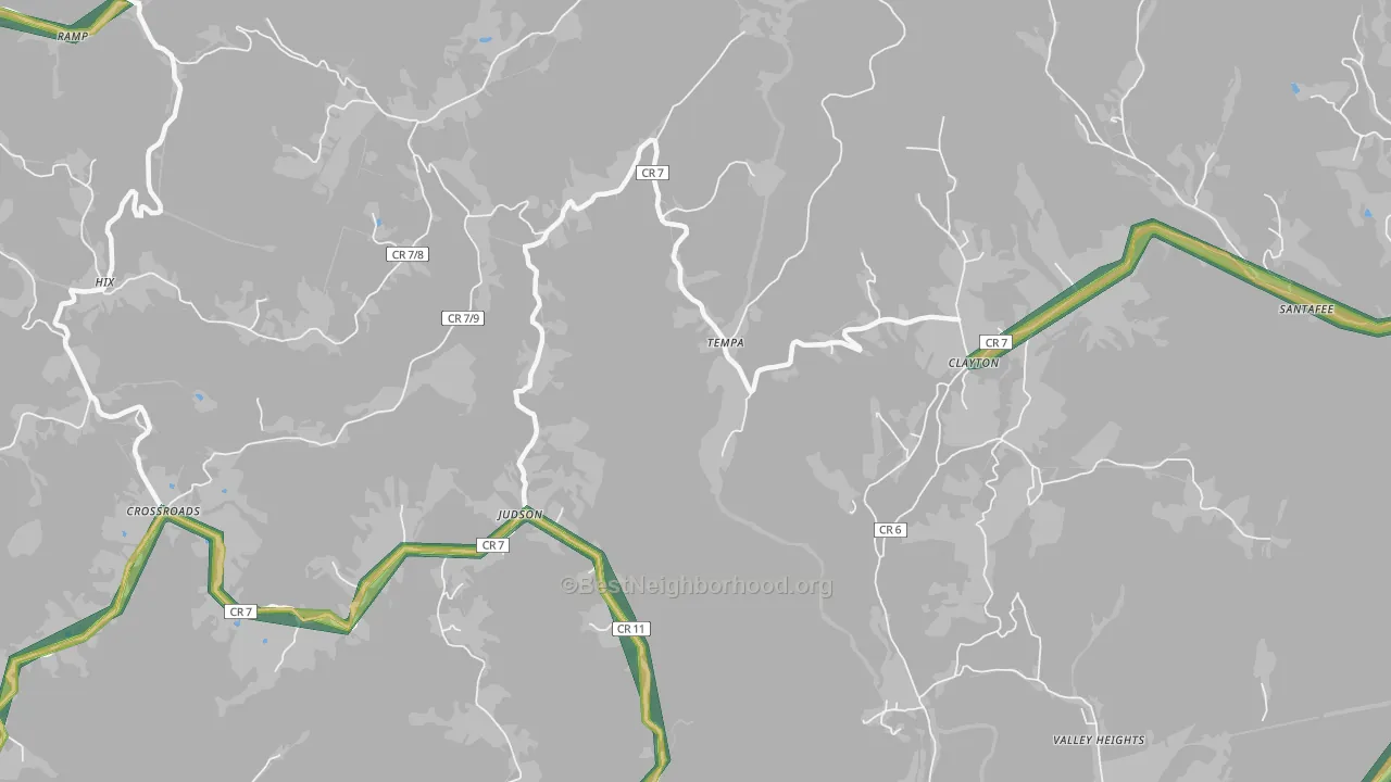 Tempa, WV Map of Noise Levels in Tempa