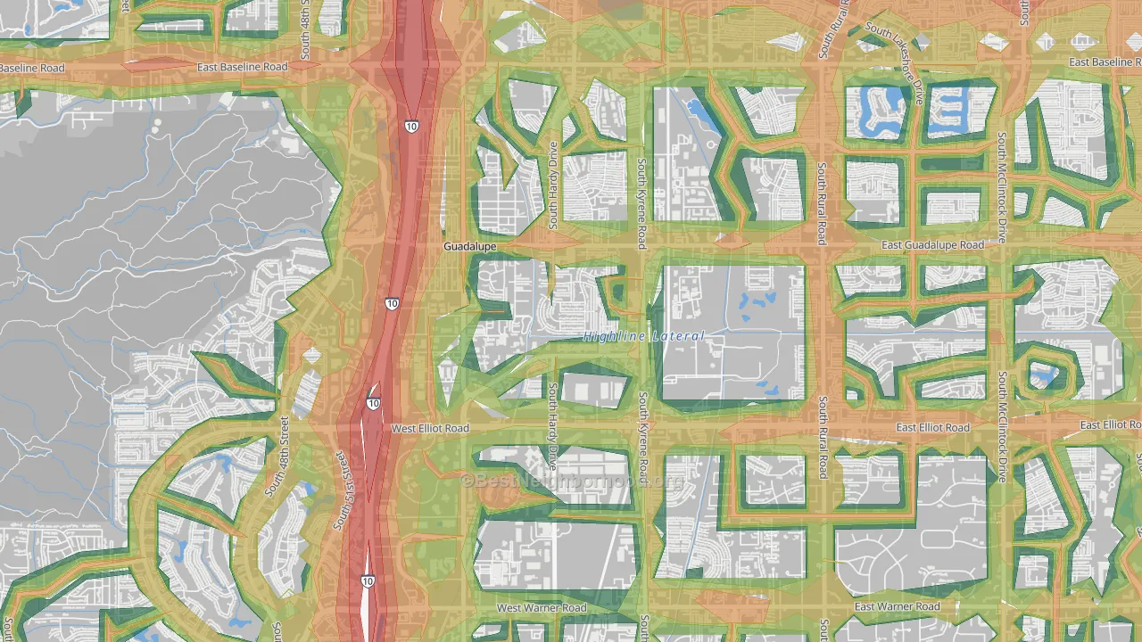 Tempe Royal Estates, Tempe, AZ Map of Noise Levels in Tempe Royal Estates