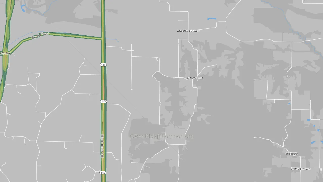 Temple Hill, IL Map of Noise Levels in Temple Hill
