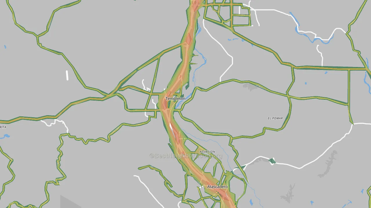 Templeton, CA Map of Noise Levels in Templeton