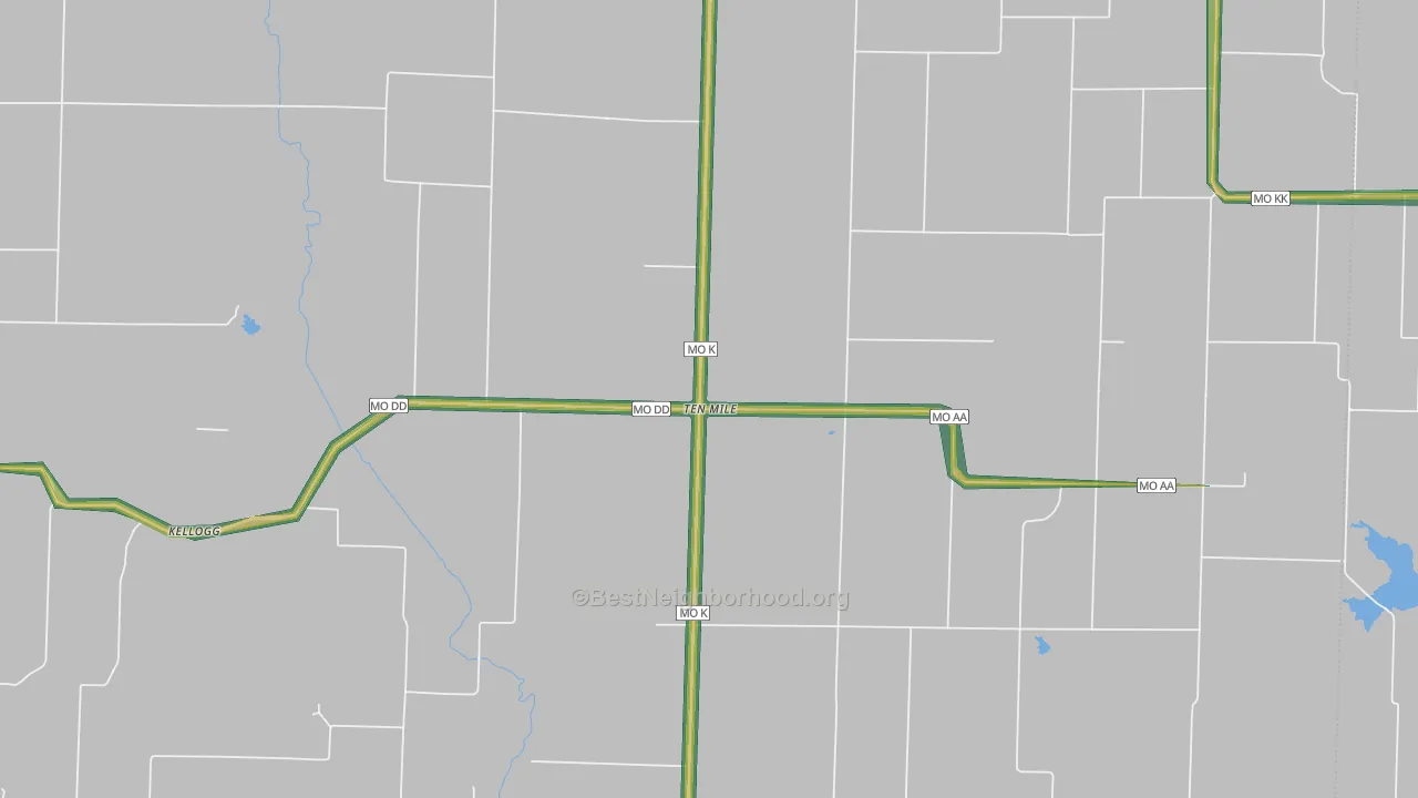Ten Mile, MO Map of Noise Levels in Ten Mile