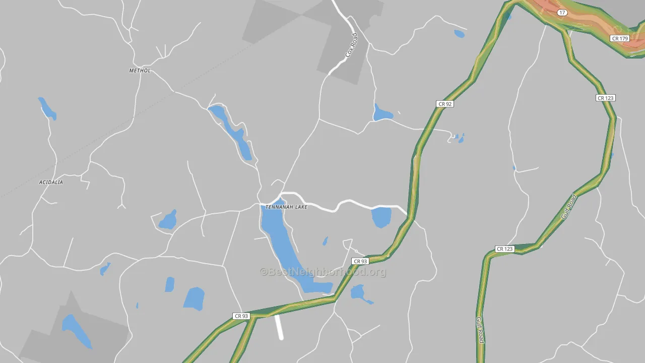 Tennanah Lake, NY Map of Noise Levels in Tennanah Lake