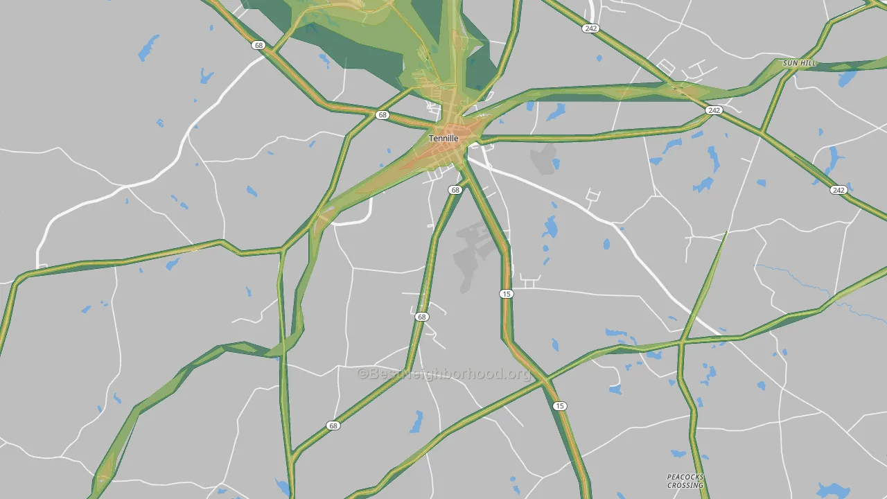 Tennille, GA Map of Noise Levels in Tennille