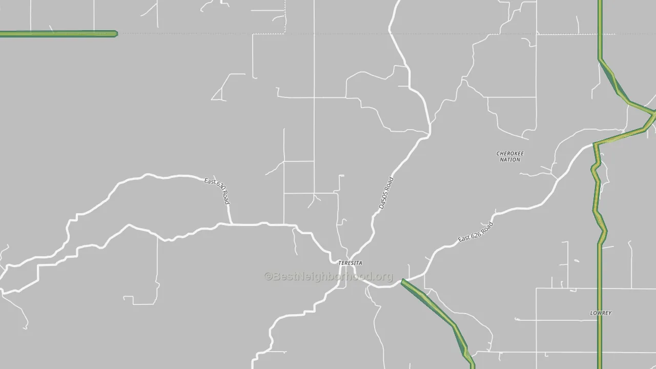 Teresita, OK Map of Noise Levels in Teresita