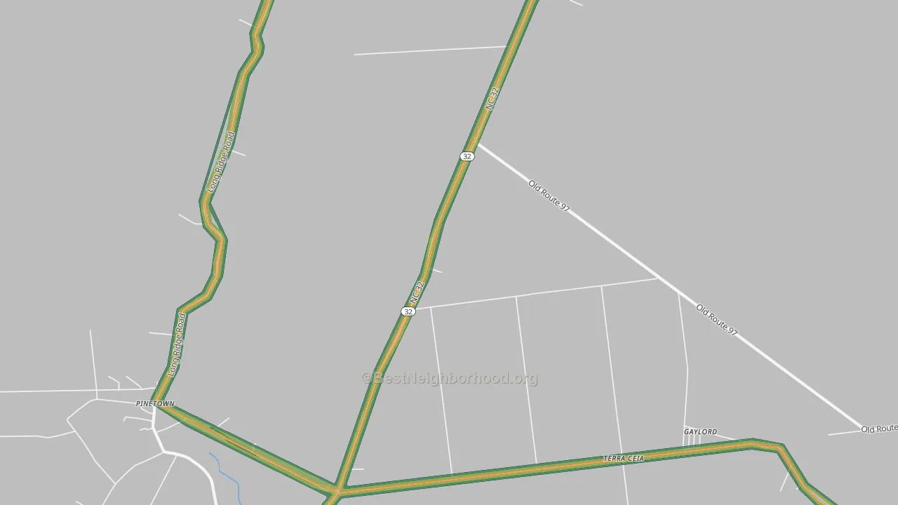 Terra Ceia, NC Map of Noise Levels in Terra Ceia