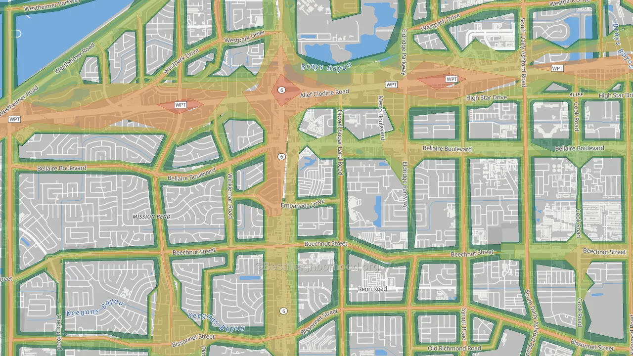 Terra del Sol, Houston, TX Map of Noise Levels in Terra del Sol