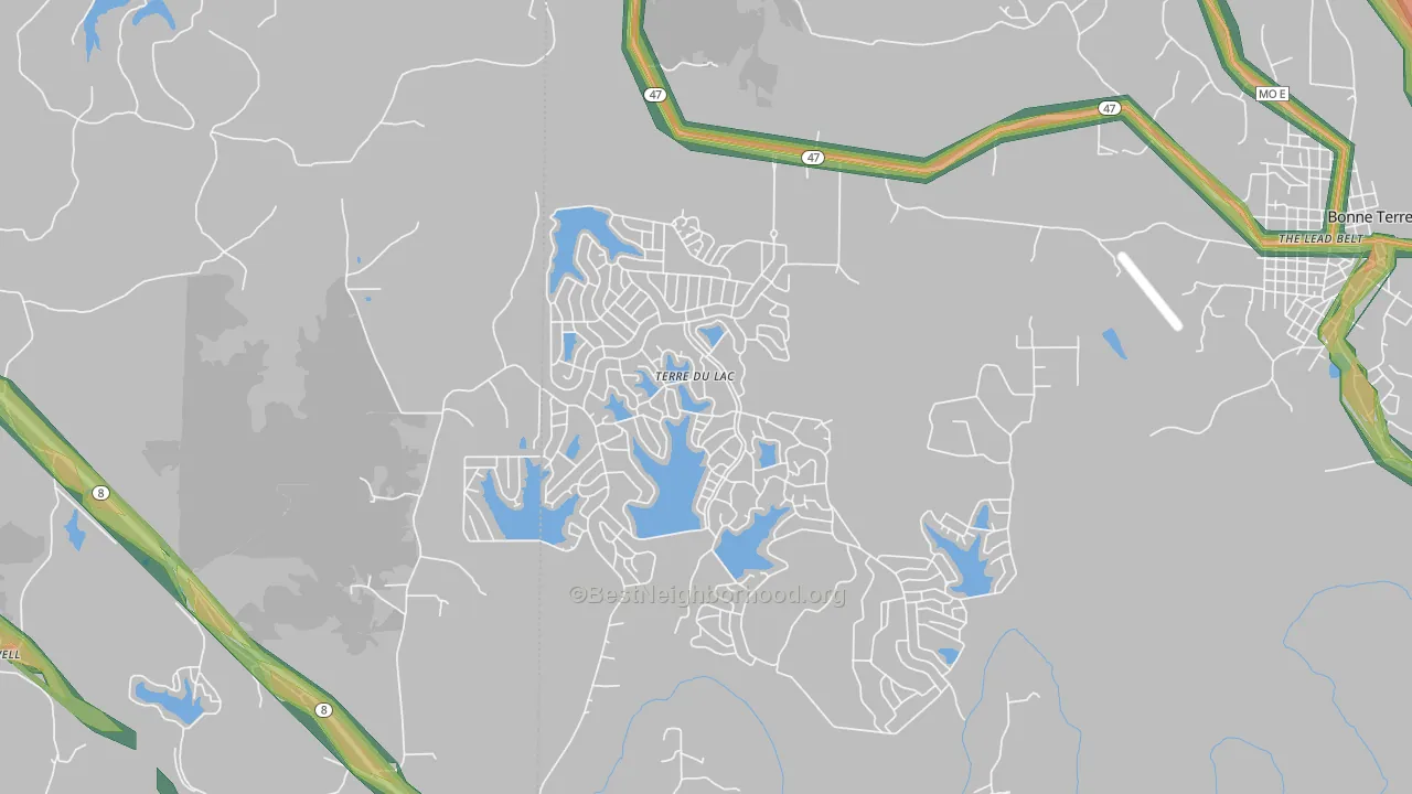 Terre du Lac, MO Map of Noise Levels in Terre du Lac