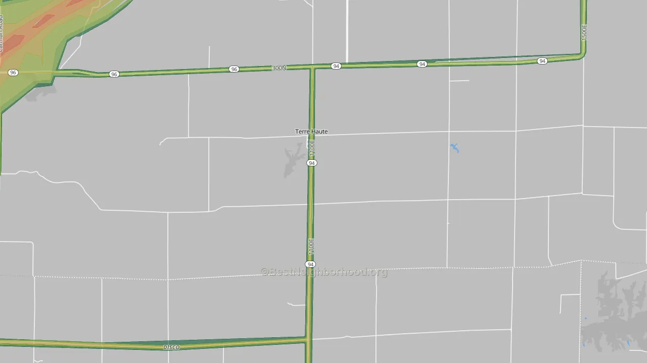 Terre Haute, IL Map of Noise Levels in Terre Haute