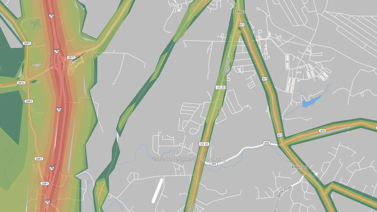 Terrill, KY Map of Noise Levels in Terrill