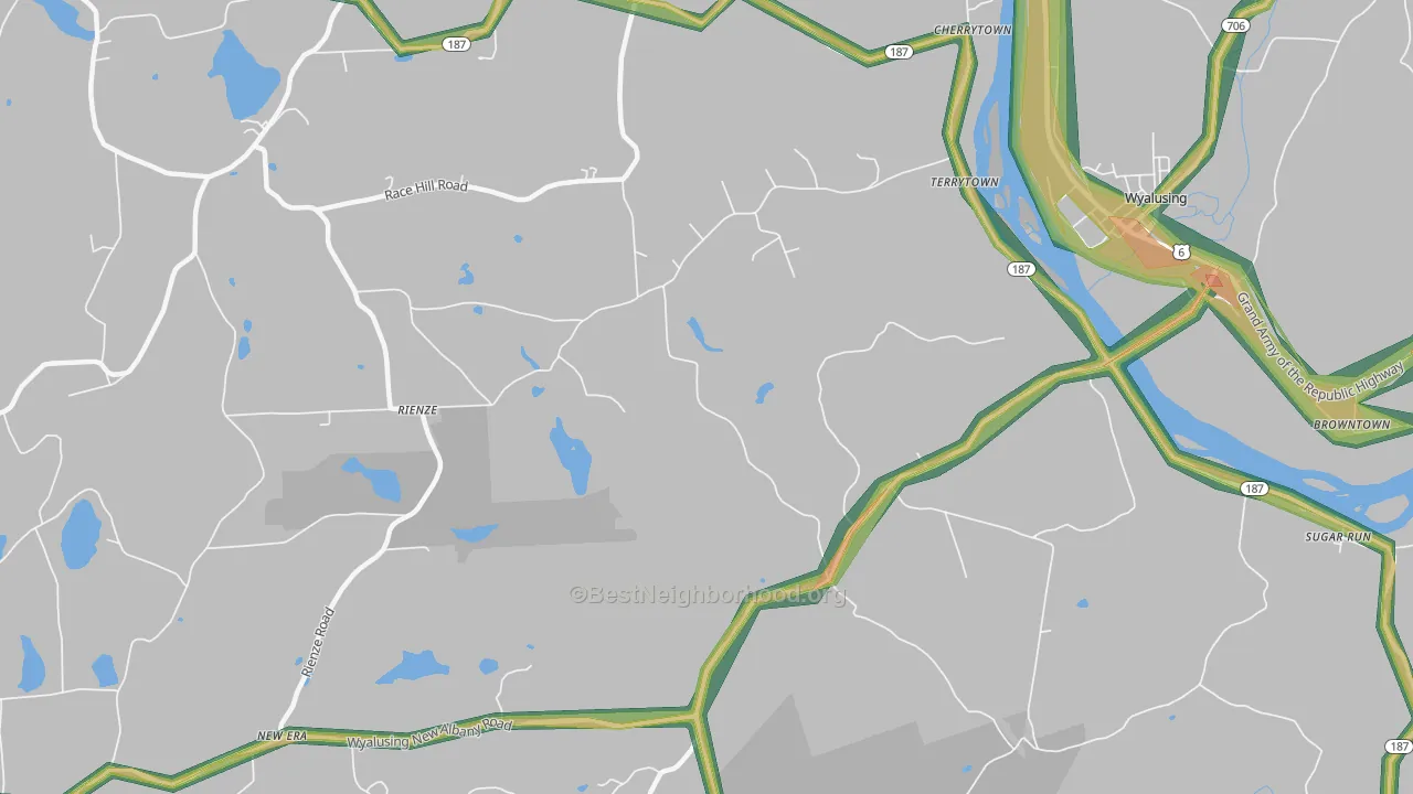 Terrytown, PA Map of Noise Levels in Terrytown