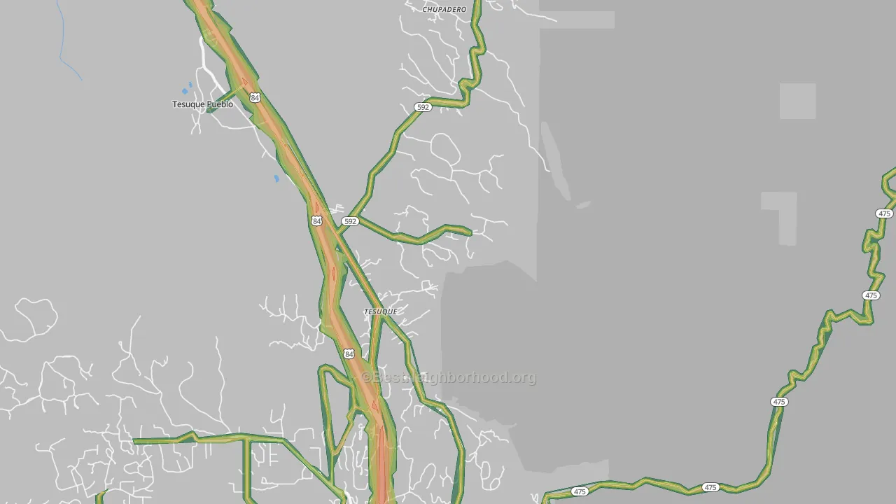 Tesuque, NM Map of Noise Levels in Tesuque