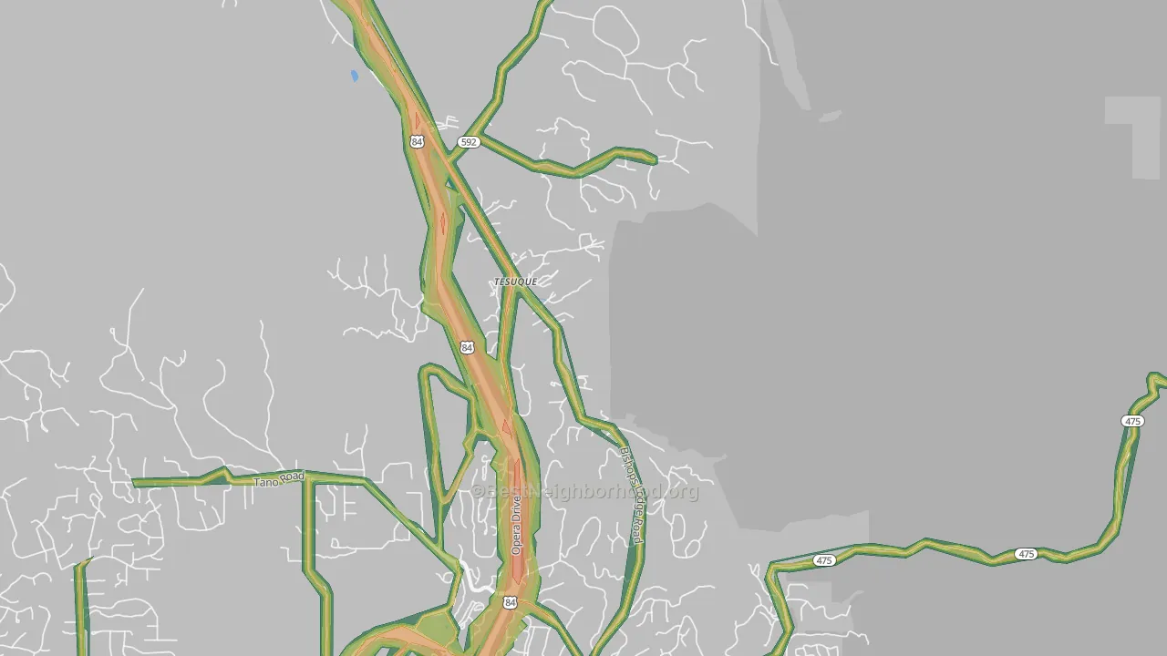 Tesuque Pueblo, NM Map of Noise Levels in Tesuque Pueblo