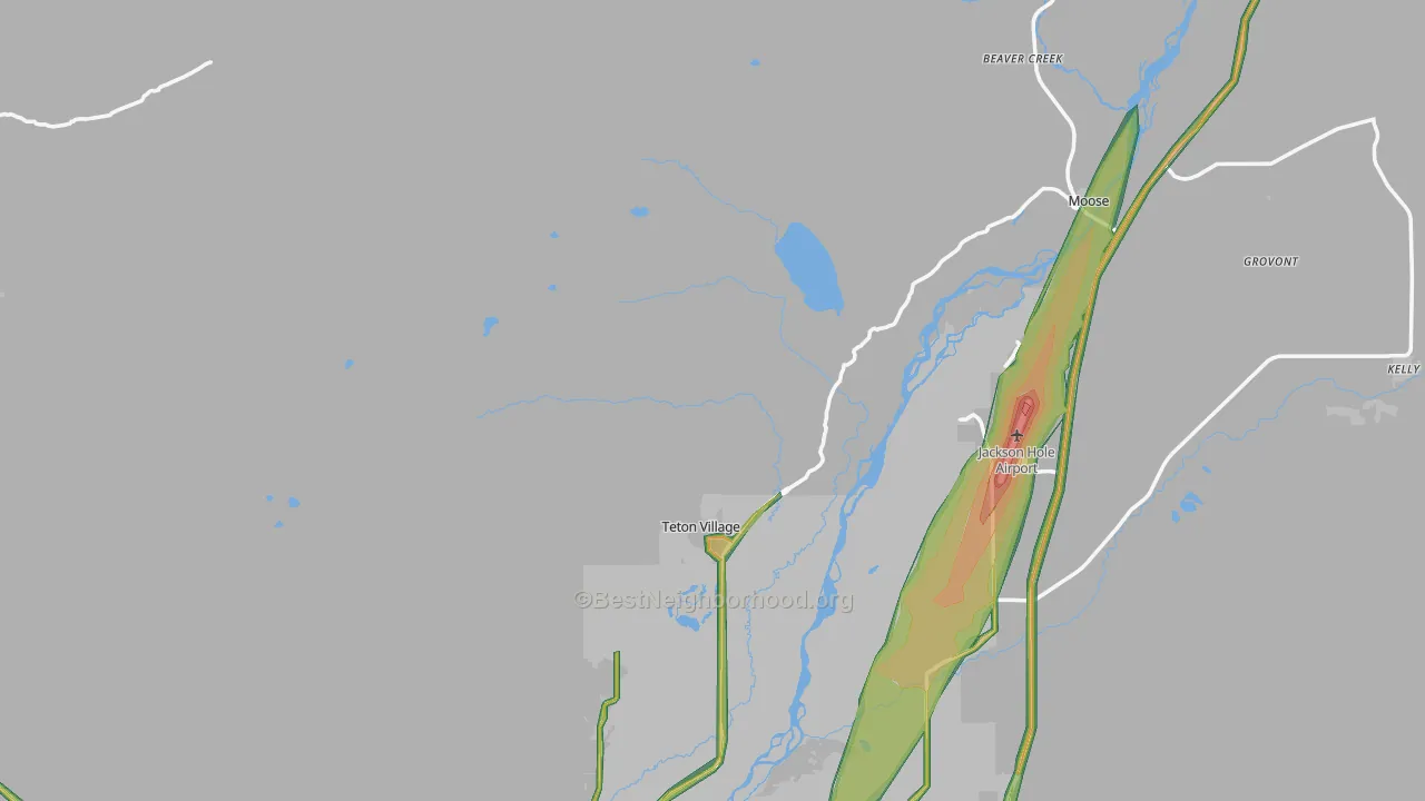 Teton Village, WY Map of Noise Levels in Teton Village