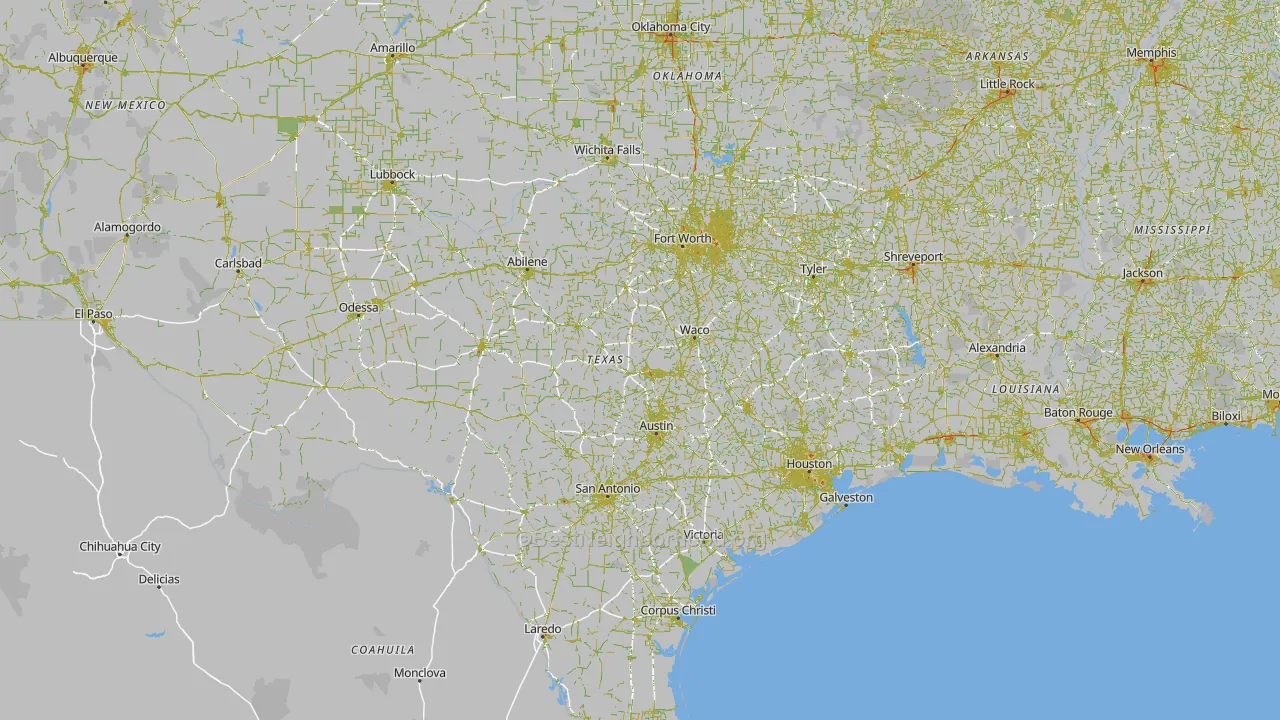 Texas Map of Noise Levels in Texas